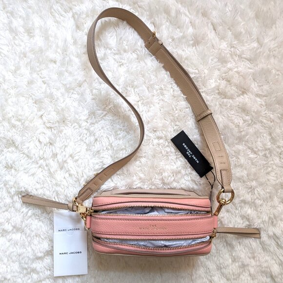 NWT Marc Jacobs Softshot Color Blocked Leather Crossbody (Apricot Beige Multi) - Picture 8 of 16